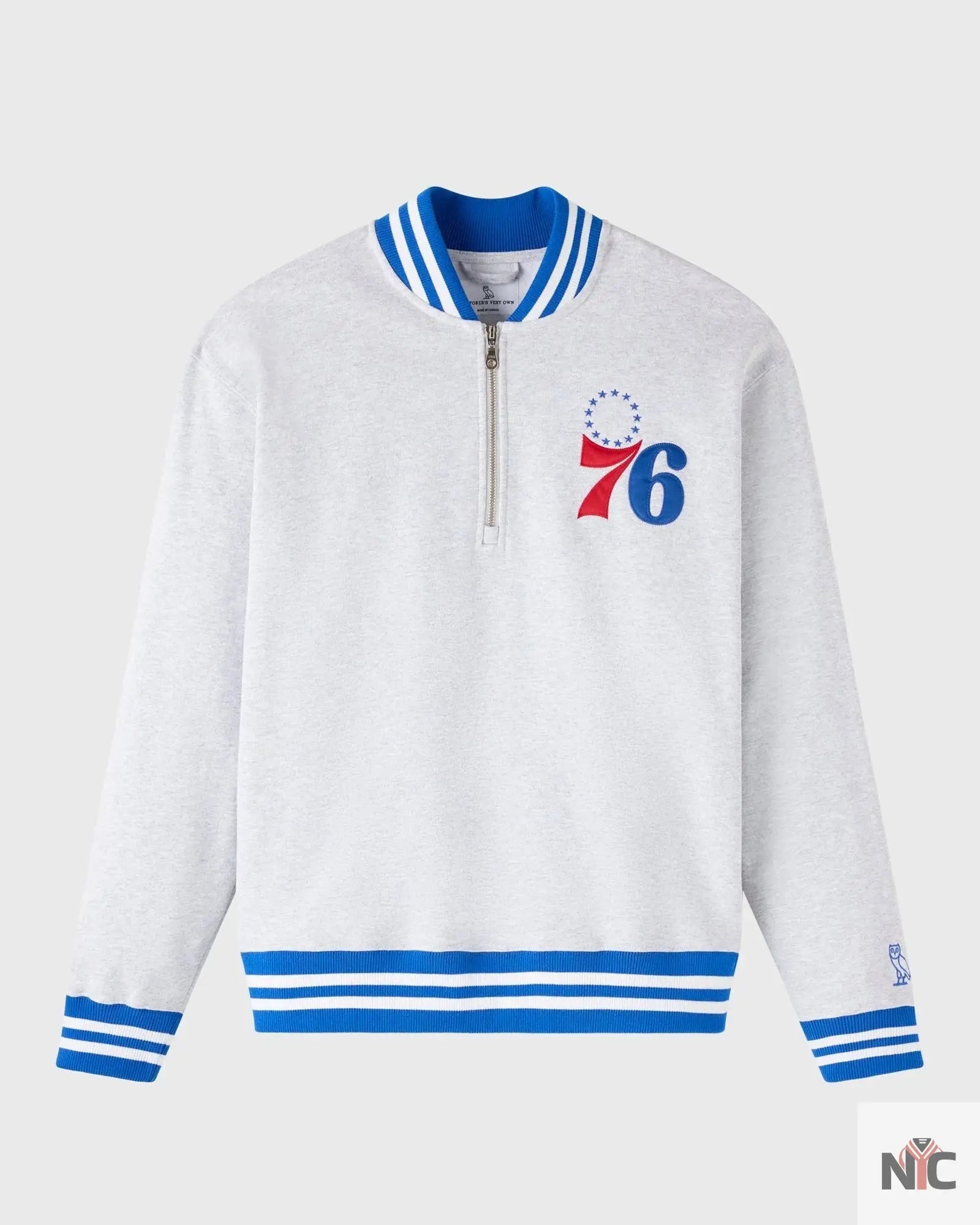 OVO X NBA Philadelphia 76ers Quarter-zip Mockneck Sweatshirt Clanton Jacket