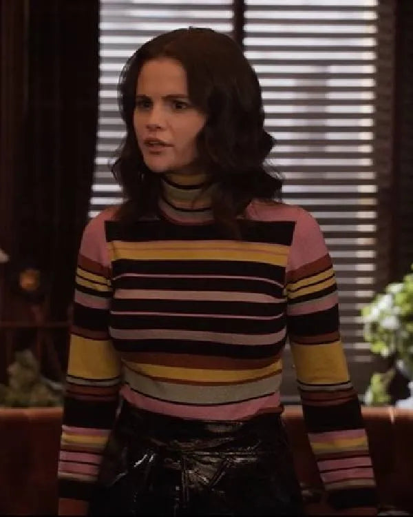 Only Murders in the Building Selena Gomez Striped Turtleneck Top