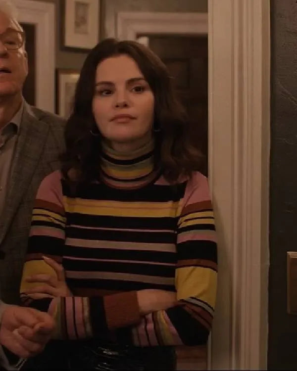 Only Murders in the Building Selena Gomez Striped Turtleneck Top