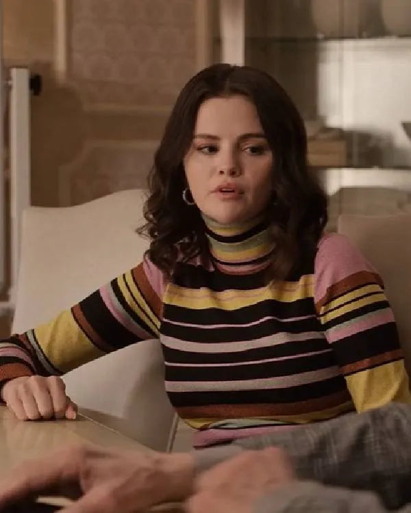 Only Murders in the Building Selena Gomez Striped Turtleneck Top