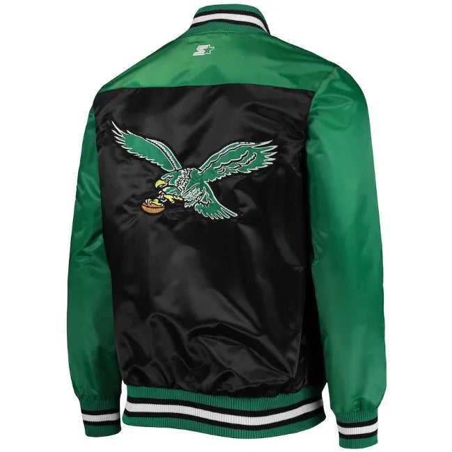 Philadelphia Eagles Green and Black Full Snap Jacket