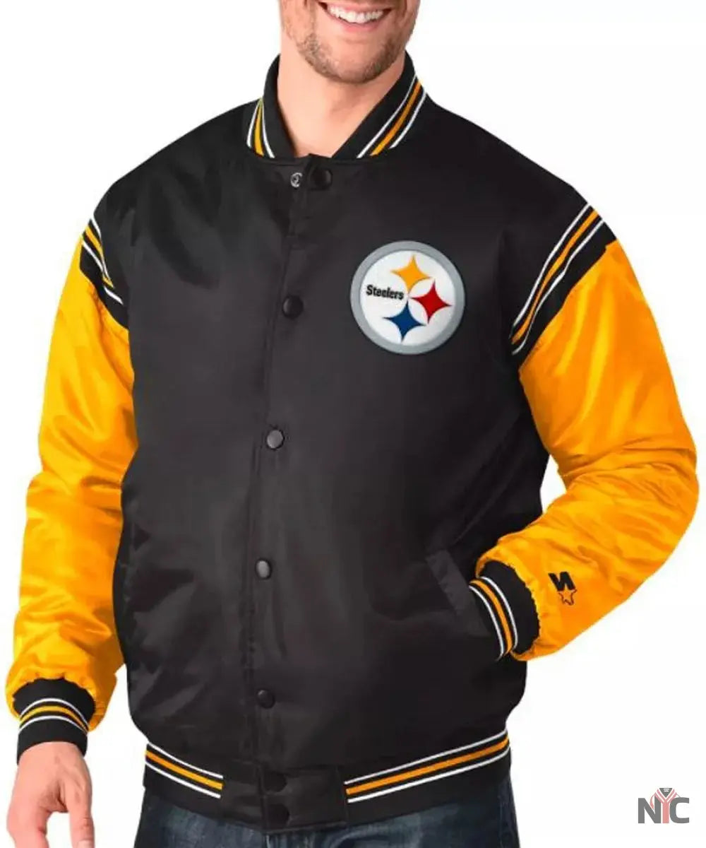 Pittsburgh Steelers Starter Varsity Satin Jacket Clanton Jacket