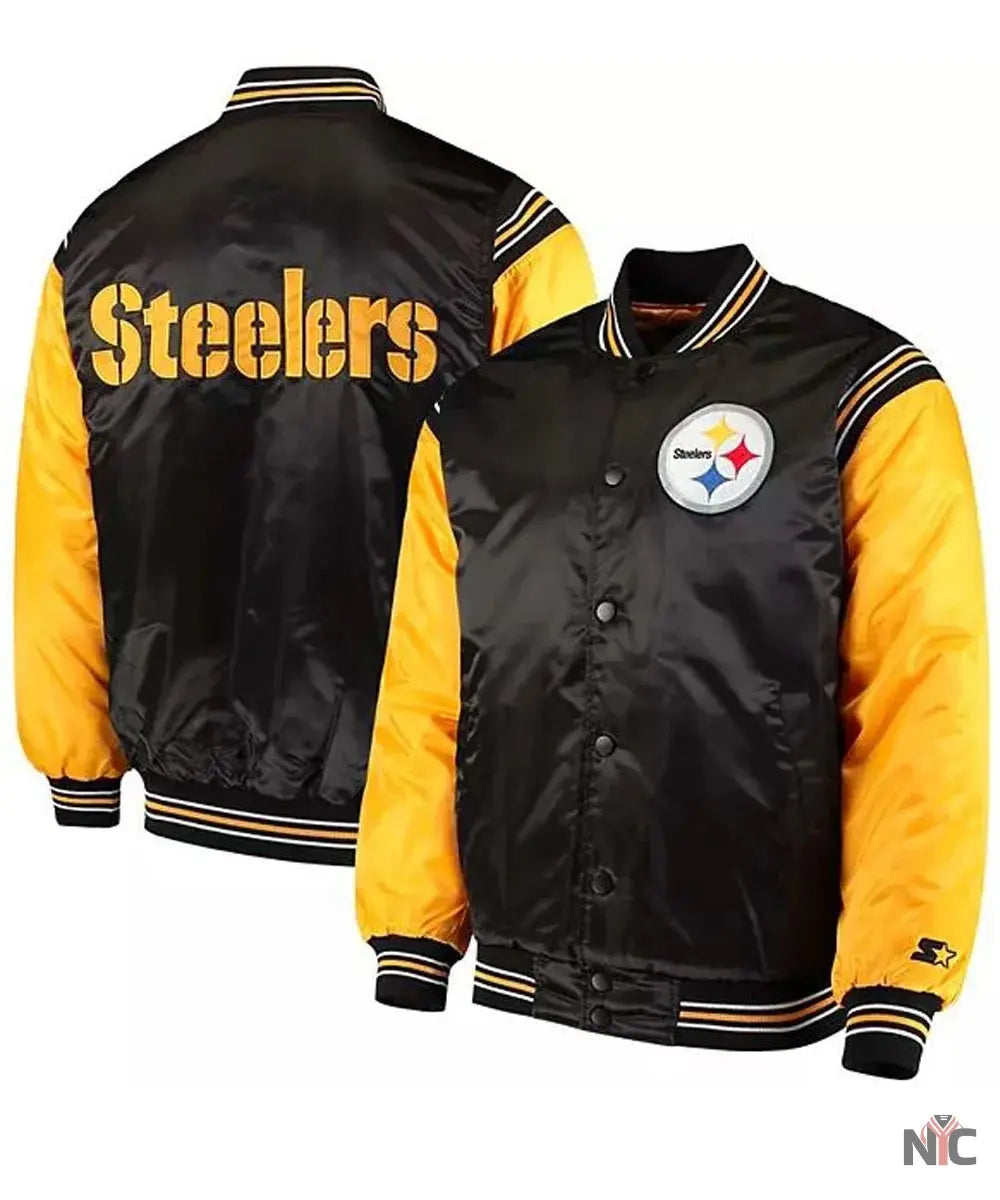 Pittsburgh Steelers Starter Varsity Satin Jacket Clanton Jacket