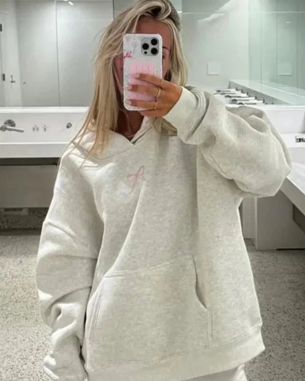 PrisanaBay Grey Bow Hoodie Clanton Jacket