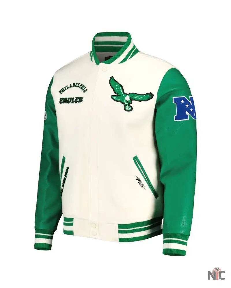 Pro Standard Cream Philadelphia Eagles Retro Jacket Clanton Jacket