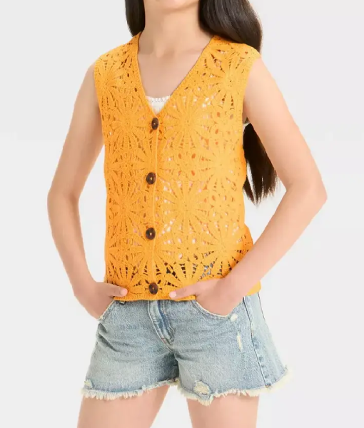 Access Hollywood 2025 Audrina Miranda Crochet Knit Vest Top USA Jackets