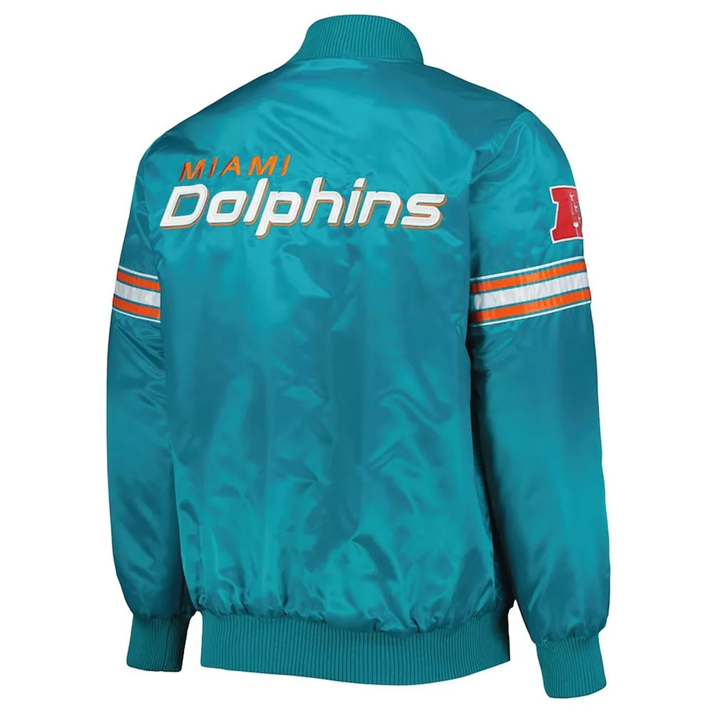 Aqua Miami Dolphins Pick and Roll Satin Jacket USA Jackets
