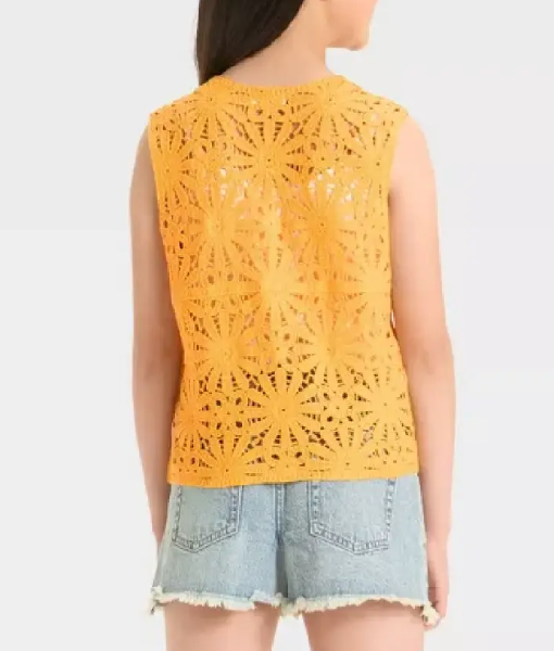 Access Hollywood 2025 Audrina Miranda Crochet Knit Vest Top USA Jackets