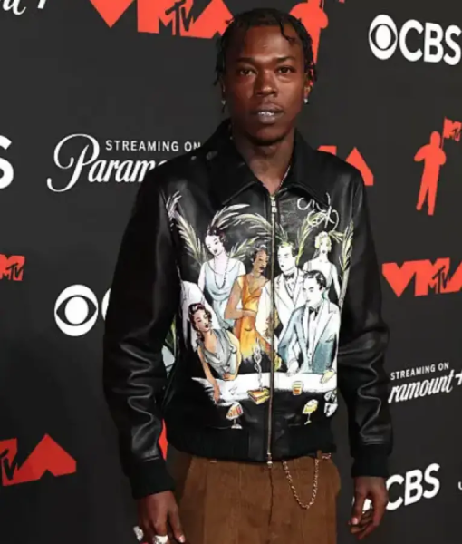 Skillibeng 2025 MTV Video Music Awards Black Leather Jacket USA Jackets