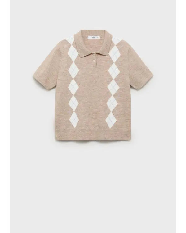 Saturday Night Live S51 Sarah Sherman Beige Argyle Sweater