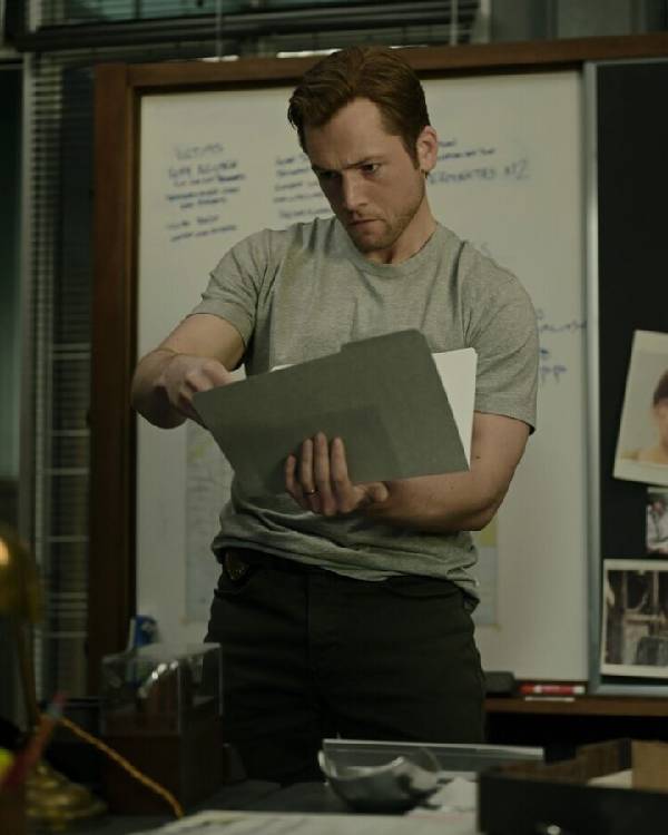 Smoke 2025 Taron Egerton Grey Shirt USA Jackets