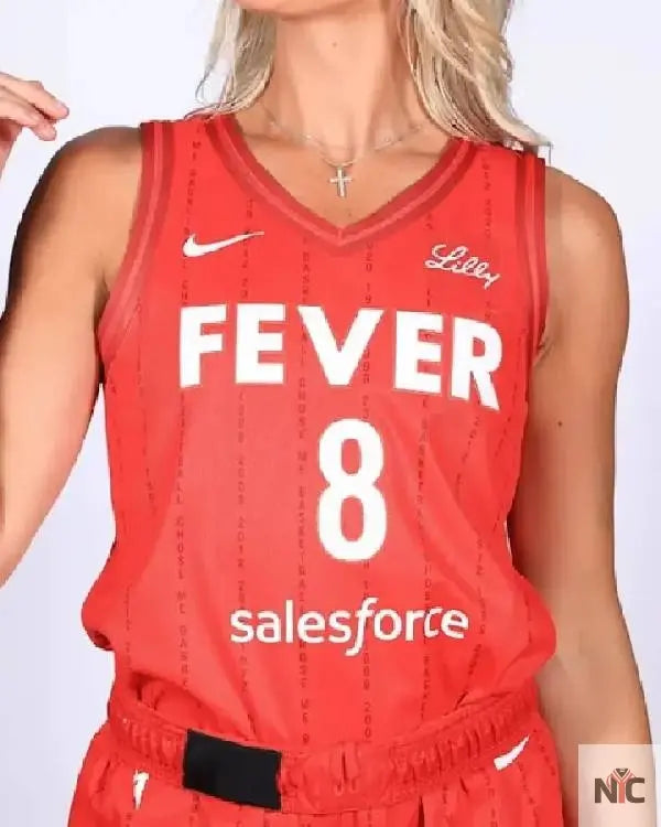Sophie Cunningham Indiana Fever Red Jersey Clanton Jacket