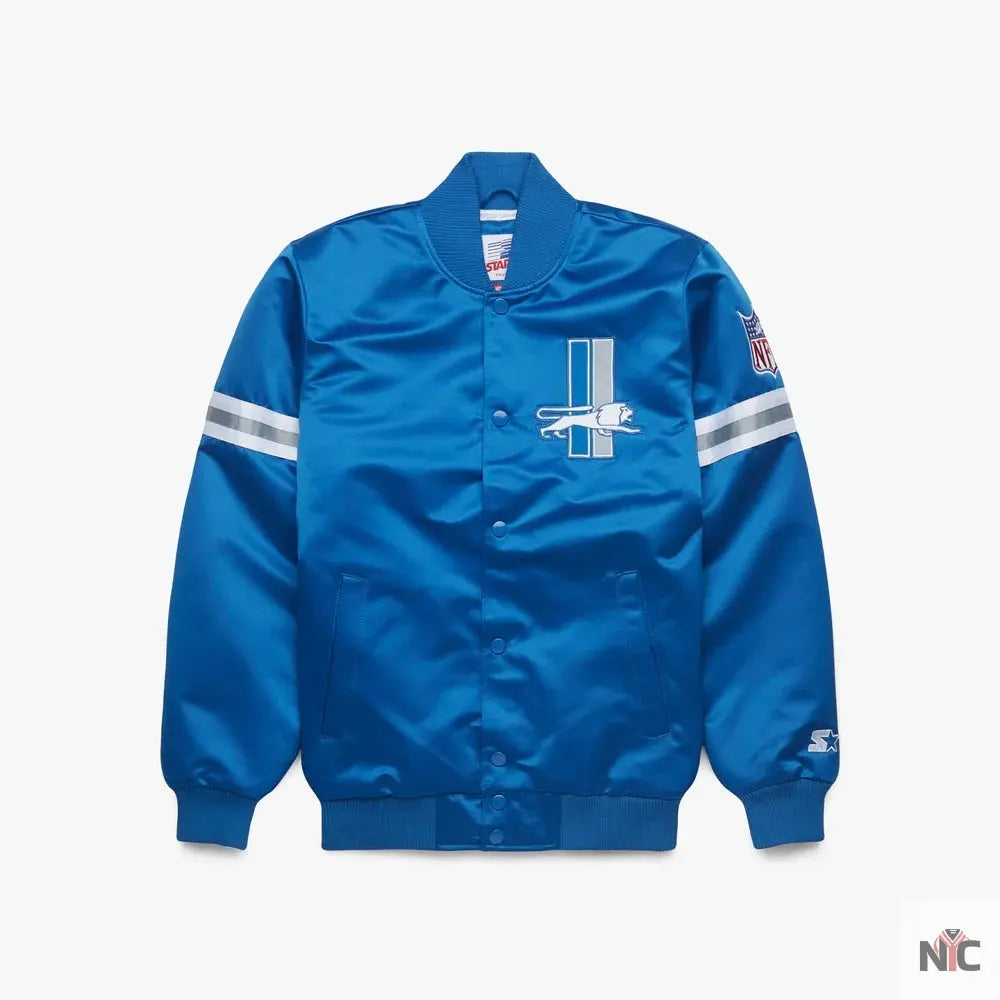 Starter Detroit Lions Heavyweight Satin Jacket Clanton Jacket