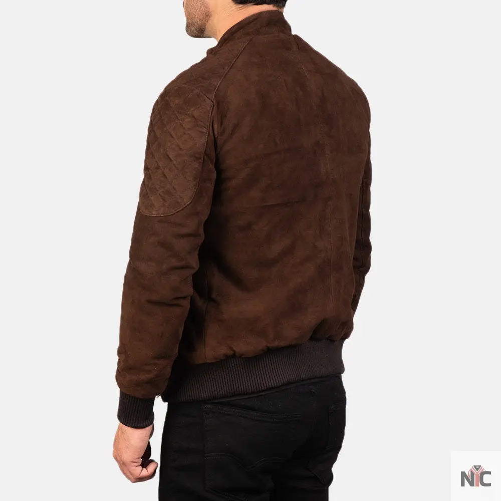Sven Mocha Suede Bomber Jacket Clanton Jacket