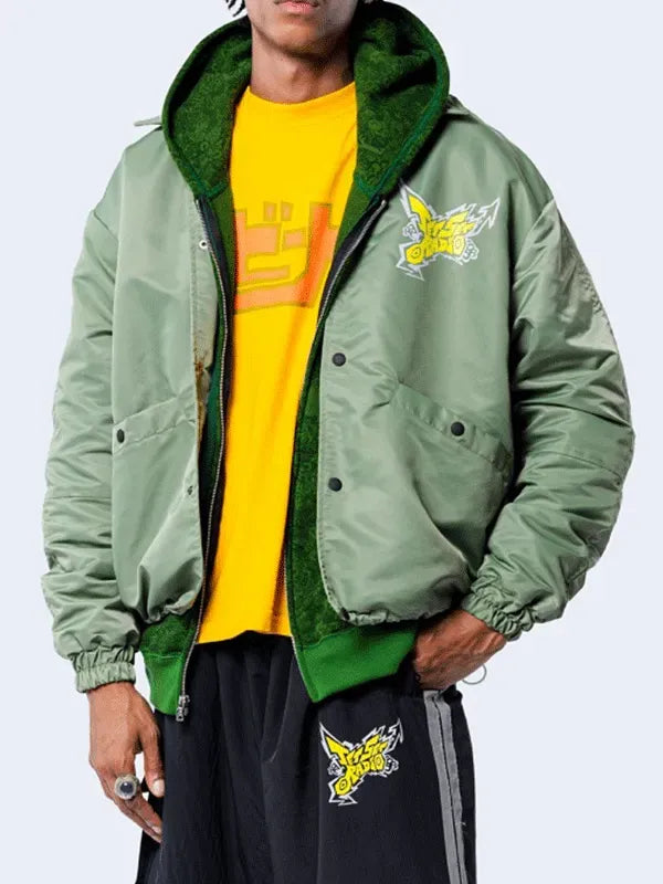 Video Game Jet Set Radio Green Satin Jacket