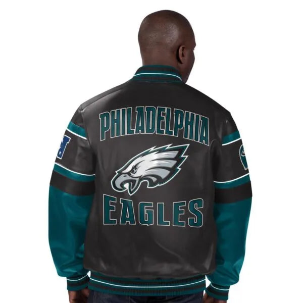 Vintage Philadelphia Eagles NFL Leather Bomber Jacket