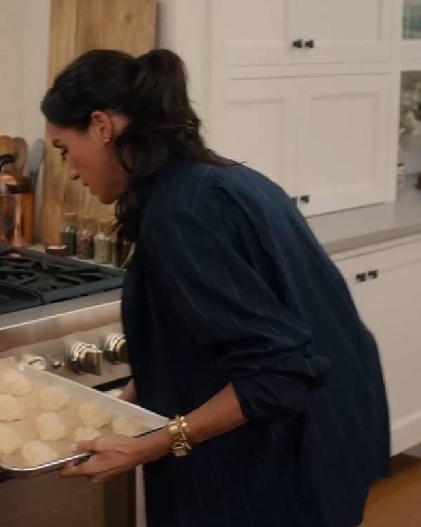 With Love, Meghan 2025 Meghan Markle Black Striped Shirt USA Jackets