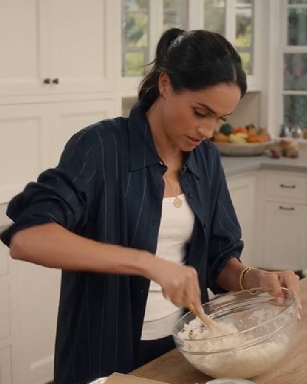 With Love, Meghan 2025 Meghan Markle Black Striped Shirt USA Jackets