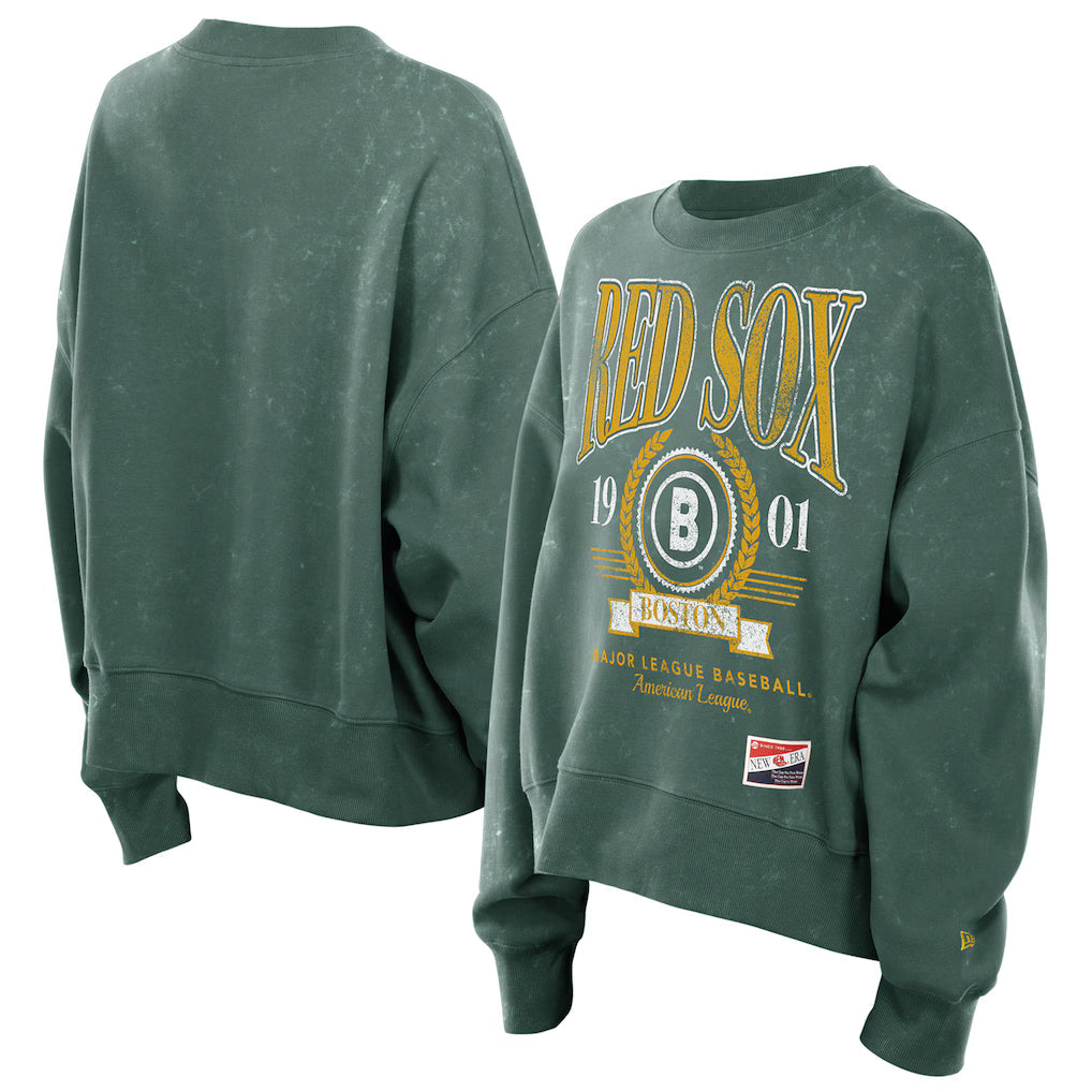 Women’s Boston Red Sox New Era Green 2025 Pullover Sweatshirt Clanton Jacket