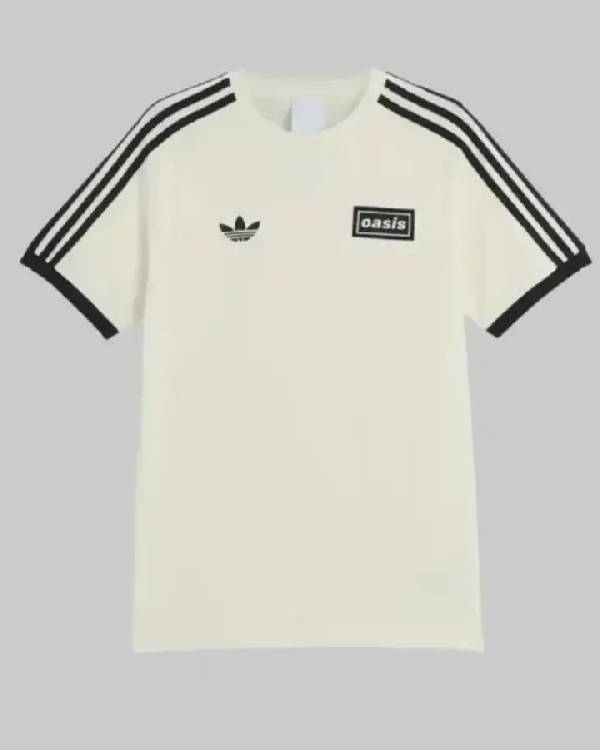 Adidas X Oasis Tour 3 Stripes Cream T-Shirt Clanton Jacket