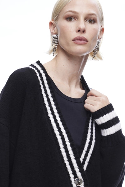 The Striped Oversized Cashmere Cardigan Sweater
