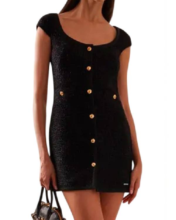 Access Hollywood Selena Gomez Black Tweed Mini Dress USA Jackets