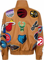 Farfetch Jeff Hamilton NBA Collage faux-leather jacket
