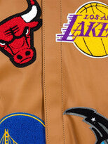 Farfetch Jeff Hamilton NBA Collage faux-leather jacket