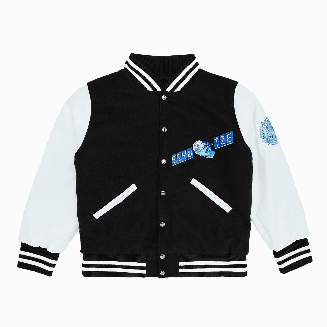 "Asteroids" Varsity Jacket black