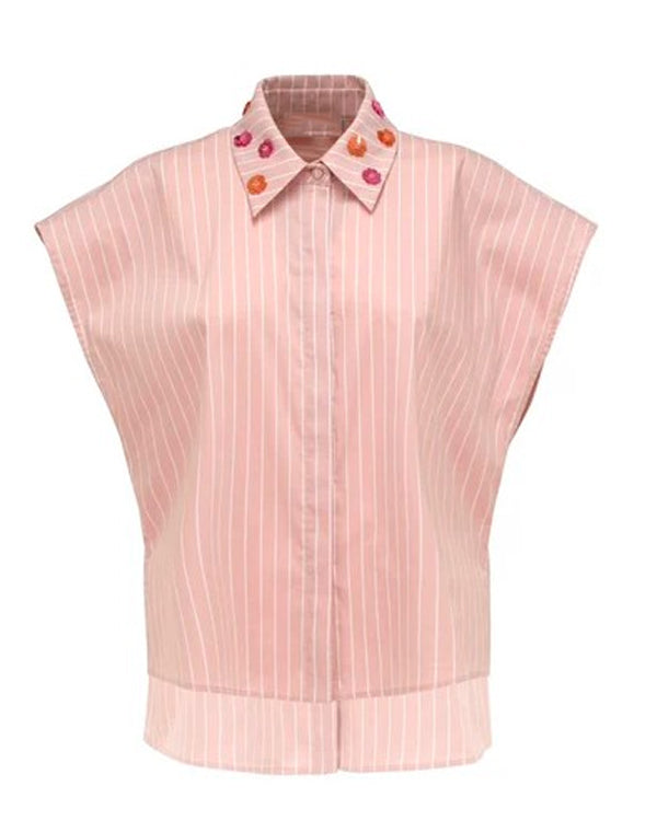 Dois às 10 Cristina Ferreira Applique Collar Shirt USA Jackets